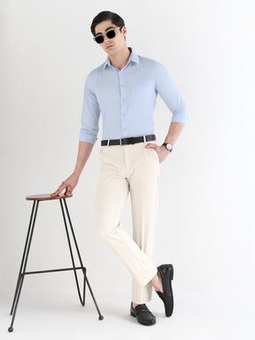 Men Slim Fit Extra Soft Solid Formal Shirt