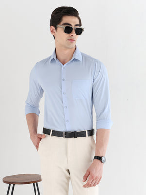 Extra Soft Solid Formal Shirt in Blue - Slim Fit