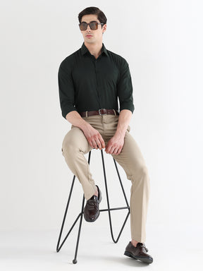 Men Slim Fit Extra Soft Solid Formal Shirt
