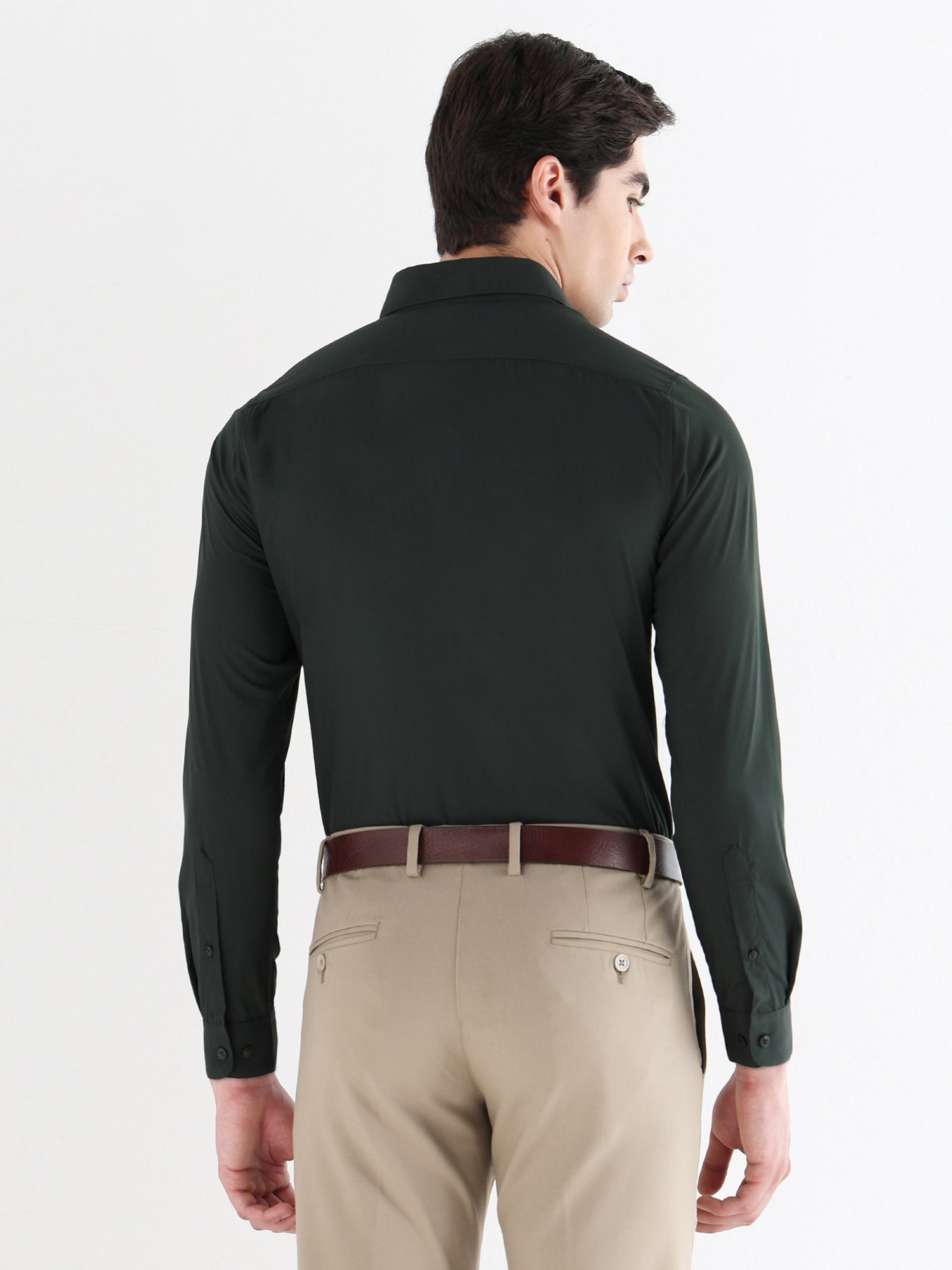 Men Slim Fit Extra Soft Solid Formal Shirt