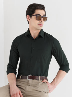 Men Slim Fit Extra Soft Solid Formal Shirt