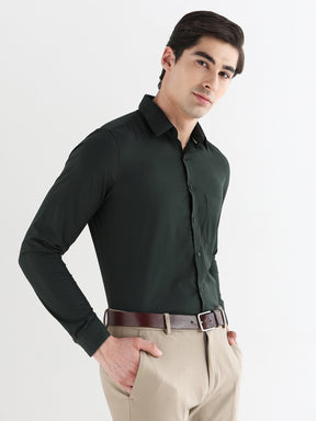 Men Slim Fit Extra Soft Solid Formal Shirt