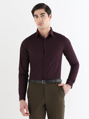 Men Slim Fit Extra Soft Solid Formal Shirt