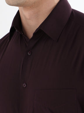 Men Slim Fit Extra Soft Solid Formal Shirt