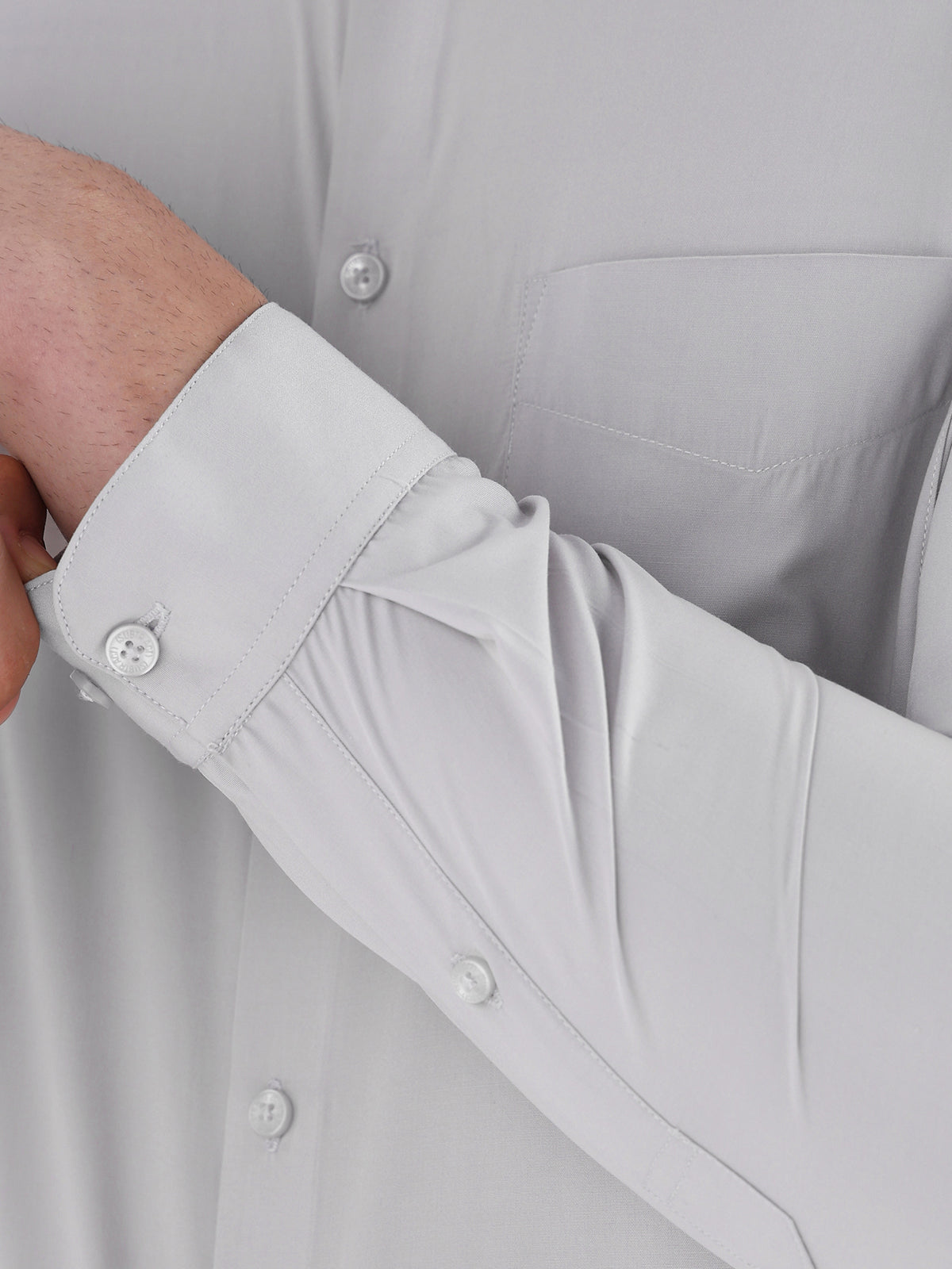 Extra Soft Solid Formal Shirt in Grey - Slim Fit