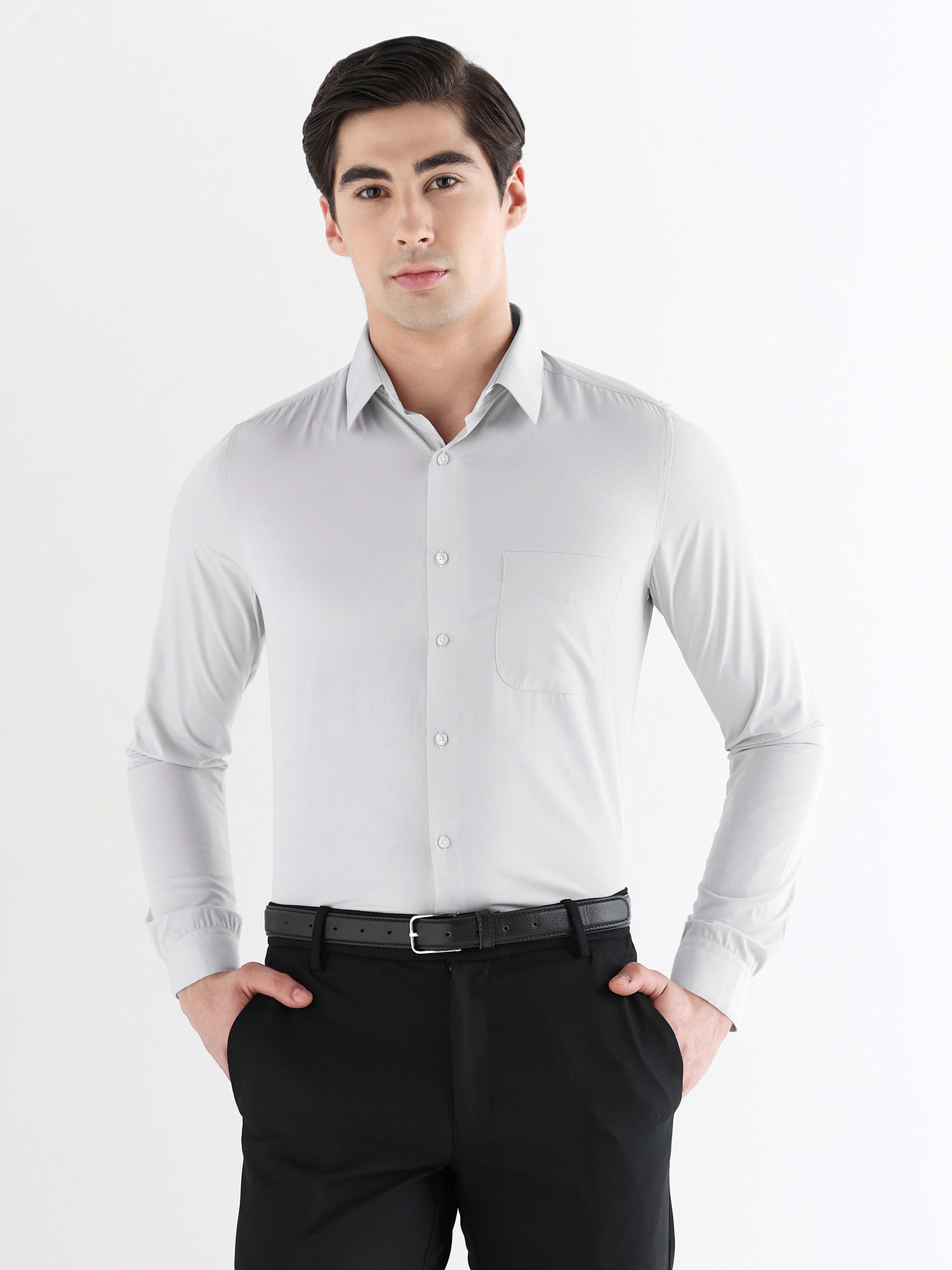 Men Slim Fit Extra Soft Solid Formal Shirt