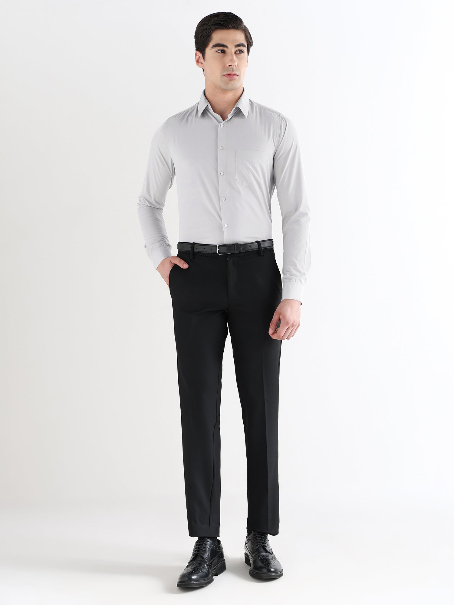 Men Slim Fit Extra Soft Solid Formal Shirt