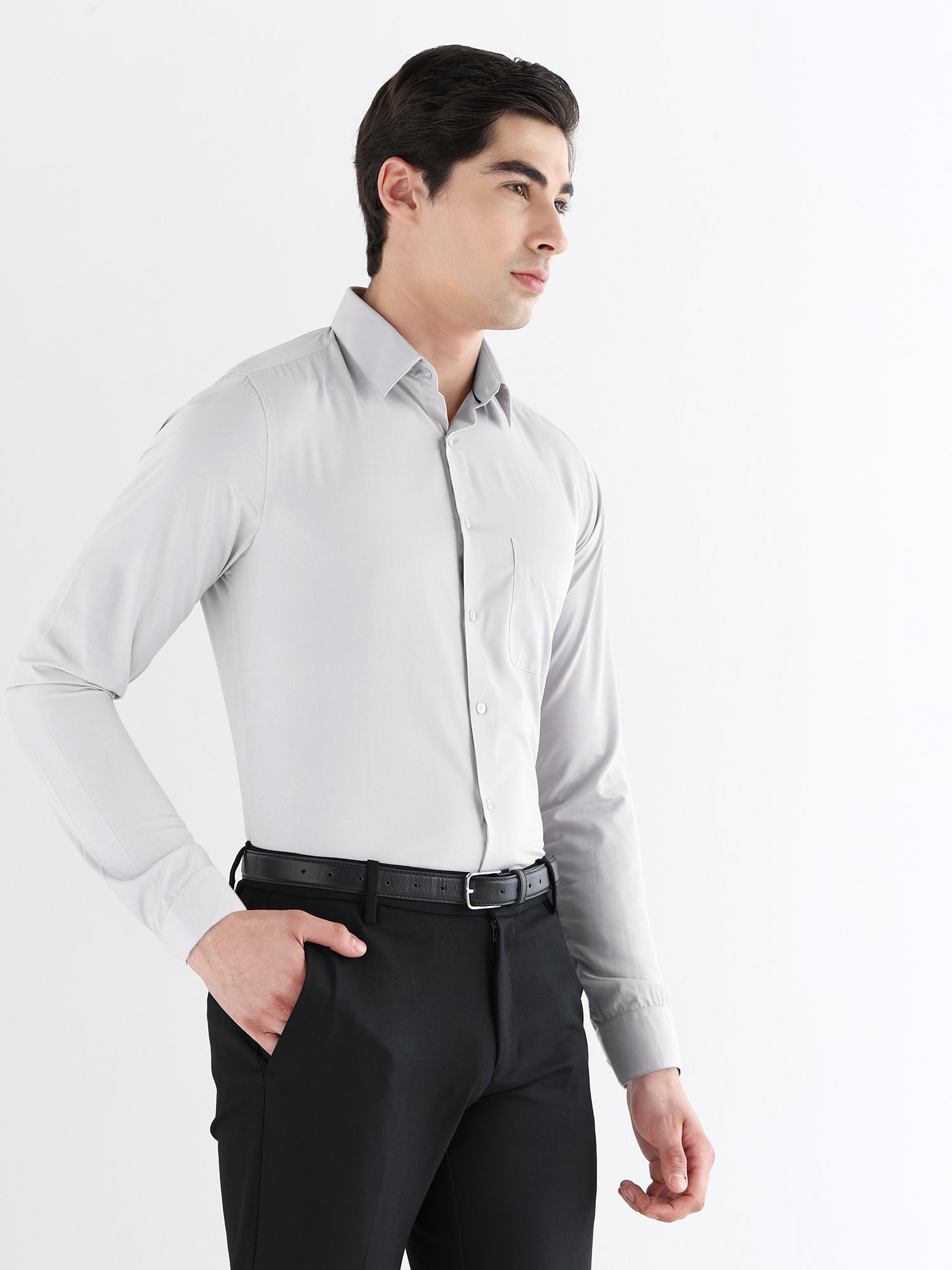 Men Slim Fit Extra Soft Solid Formal Shirt