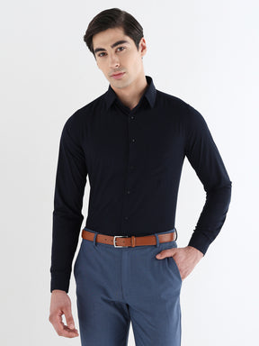 Men Slim Fit Extra Soft Solid Formal Shirt