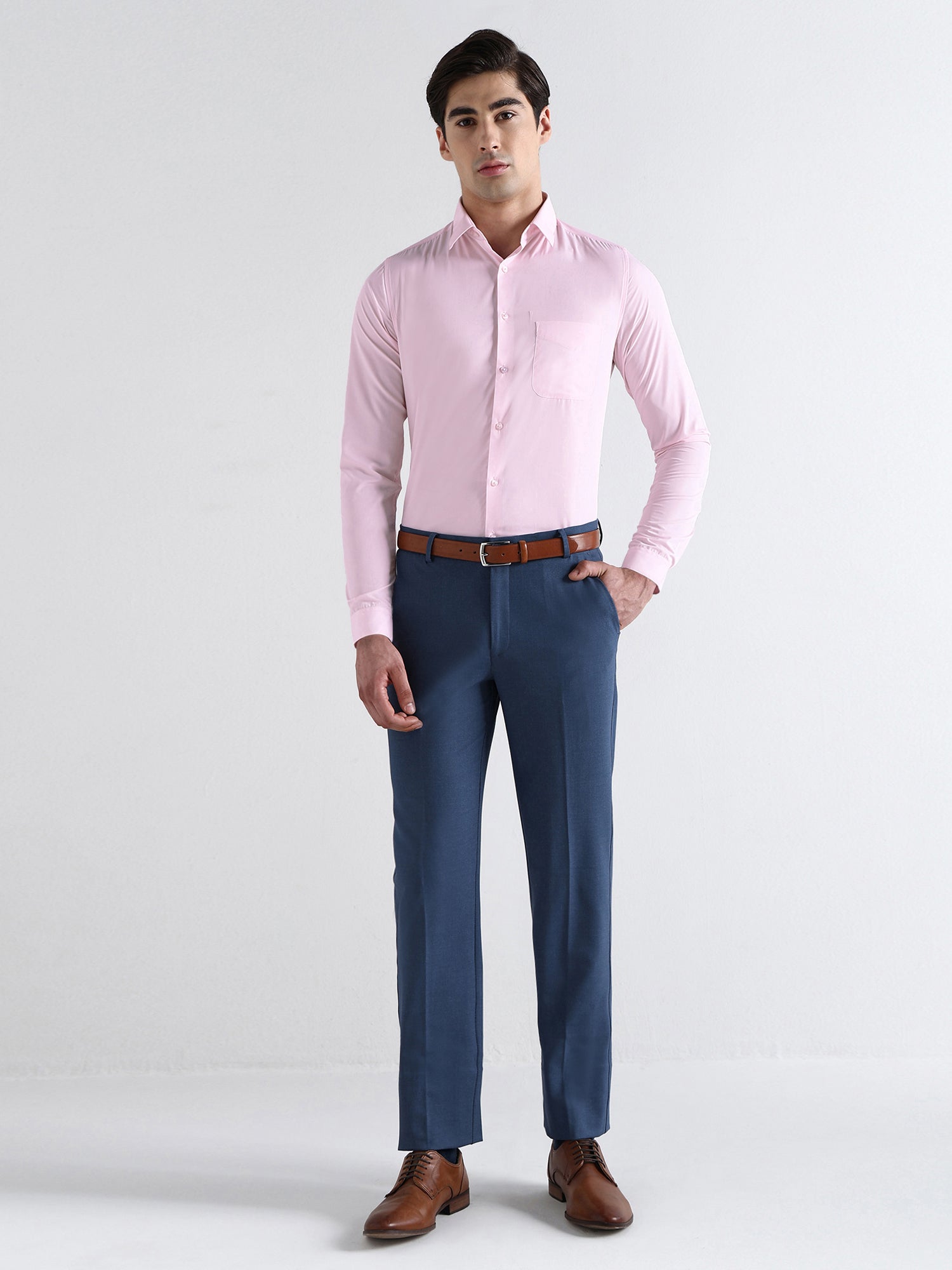 Men Slim Fit Extra Soft Solid Formal Shirt