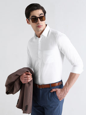 Men Slim Fit Extra Soft Solid Formal Shirt
