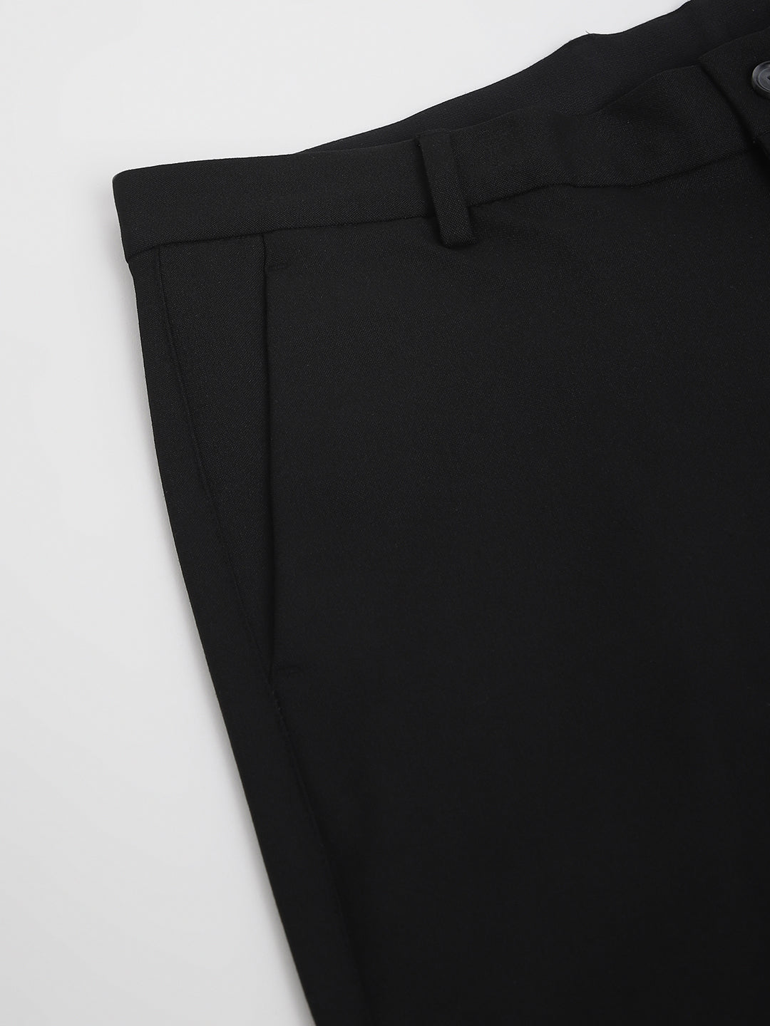 Flex Waist 4-Way Stretch Formal Trousers in Black- Slim Fit