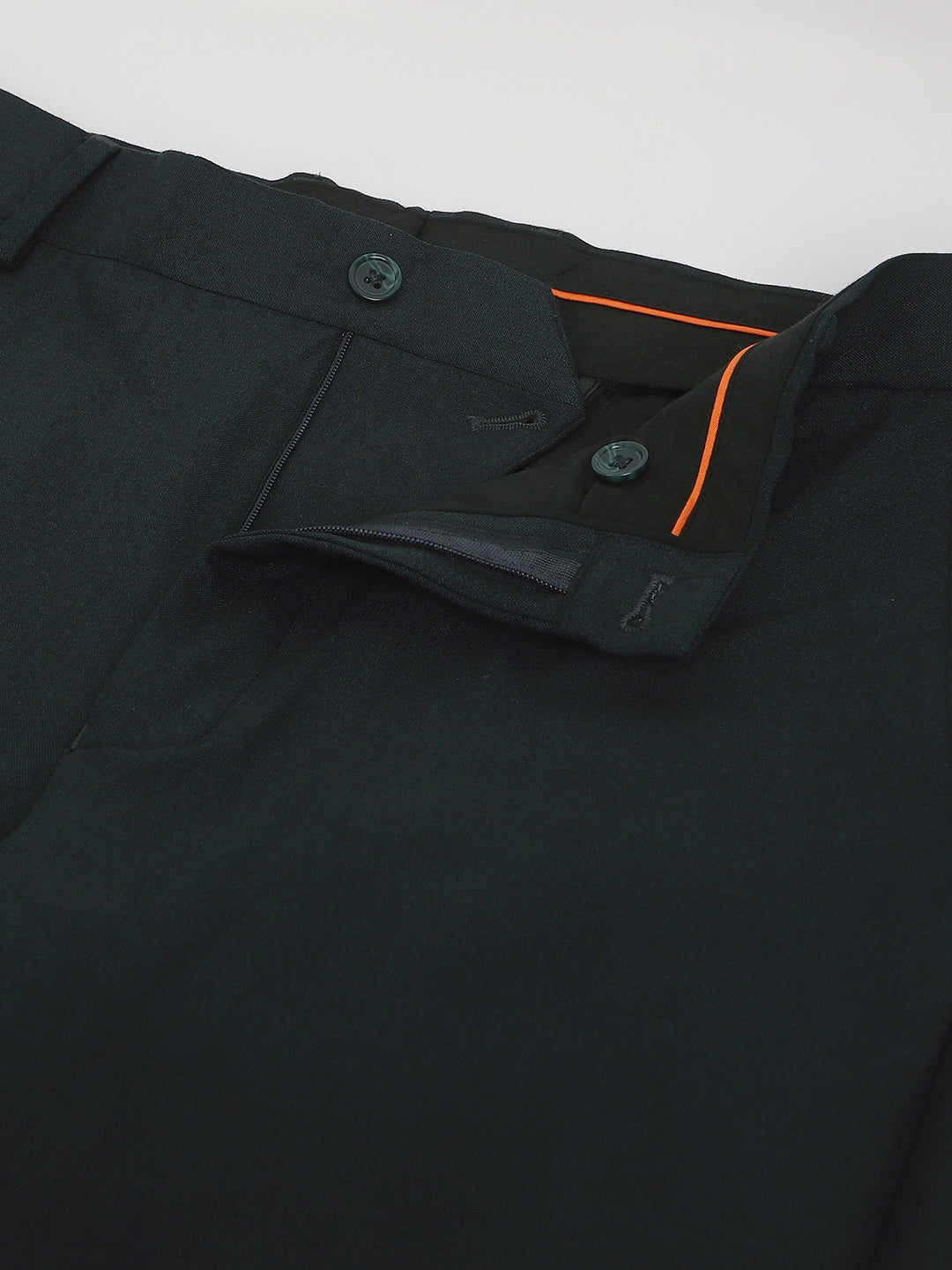 Flex Waist 4-Way Stretch Formal Trousers in Bottle Green- Slim Fit