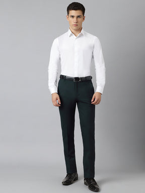 Flex Waist 4-Way Stretch Formal Trousers in Bottle Green- Slim Fit