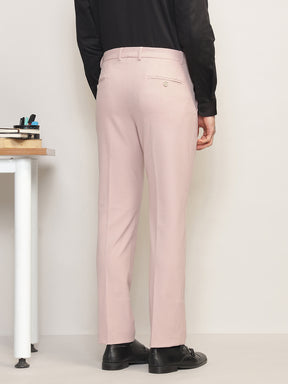 Flex Waist 4-Way Stretch Formal Trousers in Light Peach- Slim Fit