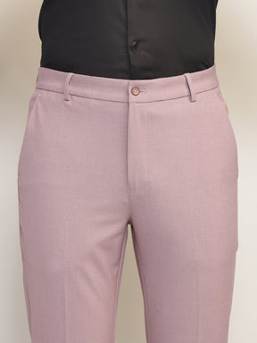 Flex Waist 4-Way Stretch Formal Trousers in Mauve- Slim Fit