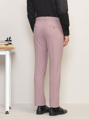 Flex Waist 4-Way Stretch Formal Trousers in Mauve- Slim Fit