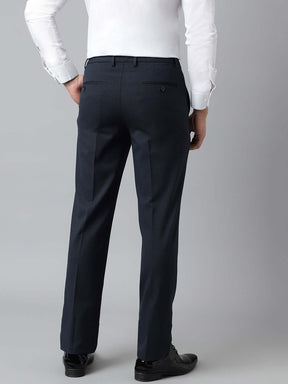 Flex Waist 4-Way Stretch Formal Trousers in Mel Blue- Slim Fit