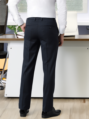 Flex Waist 4-Way Stretch Formal Trousers in Mel Blue- Slim Fit