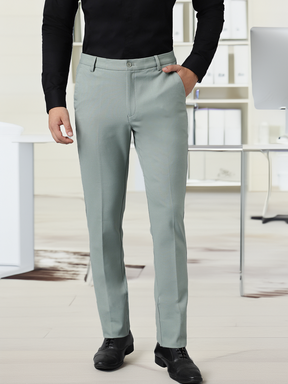 Flex Waist 4-Way Stretch Formal Trousers in Mint Green- Slim Fit