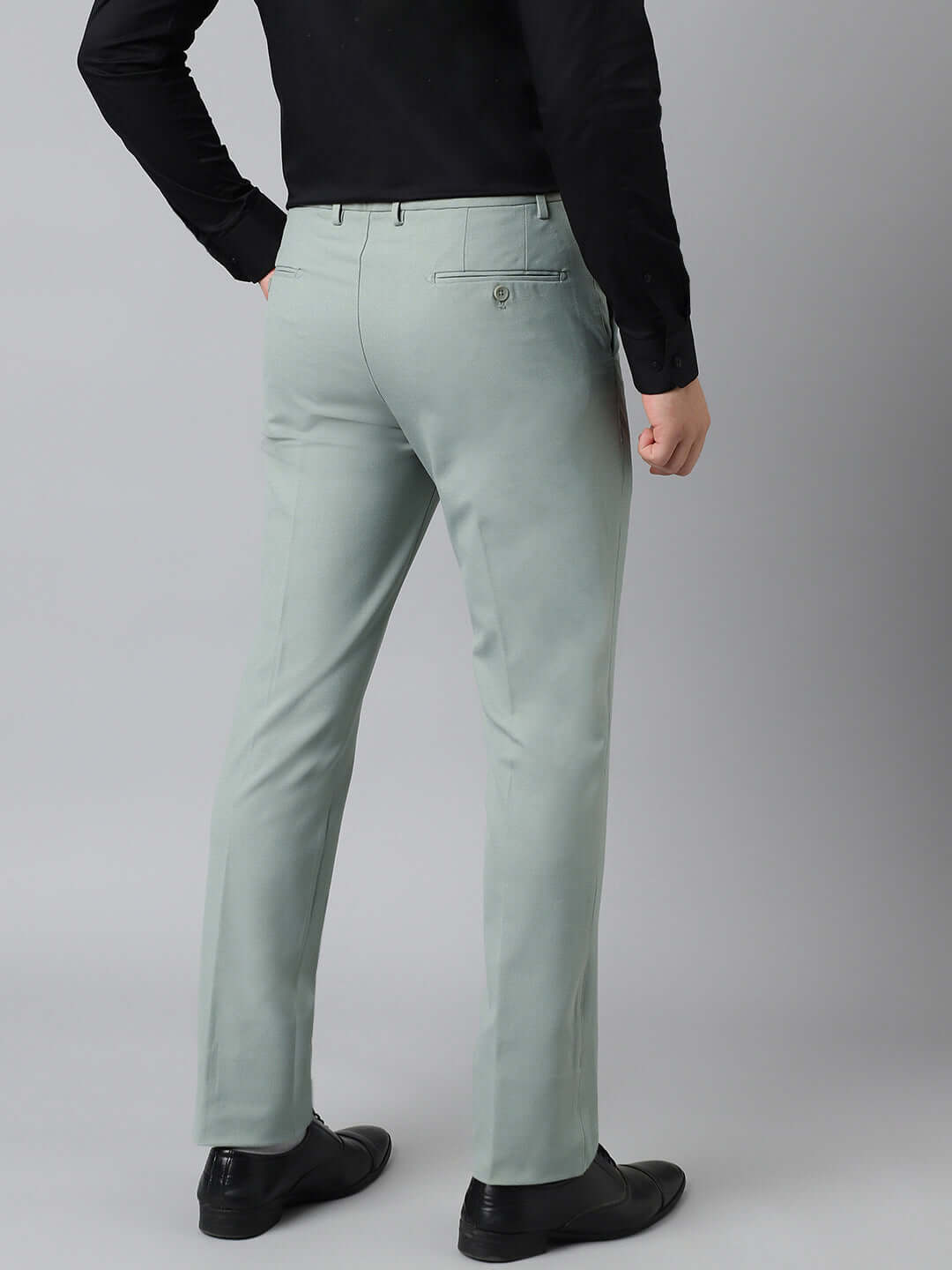 Flex Waist 4-Way Stretch Formal Trousers in Mint Green- Slim Fit