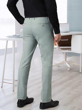 Flex Waist 4-Way Stretch Formal Trousers in Mint Green- Slim Fit