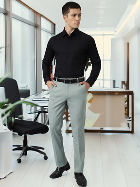 Flex Waist 4-Way Stretch Formal Trousers in Mint Green- Slim Fit