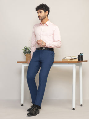 Flex Waist 4-Way Stretch Formal Trousers in Royal Blue- Slim Fit