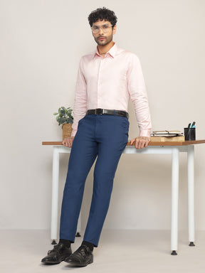 Flex Waist 4-Way Stretch Formal Trousers in Royal Blue- Slim Fit