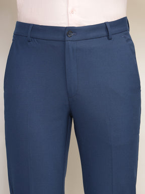 Flex Waist 4-Way Stretch Formal Trousers in Royal Blue- Slim Fit