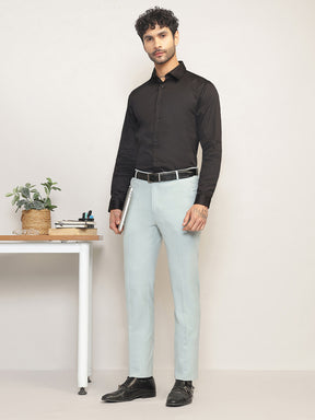 Flex Waist 4-Way Stretch Formal Trousers in Sage Blue- Slim Fit