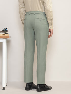 Flex Waist 4-Way Stretch Formal Trousers in Sage Green- Slim Fit