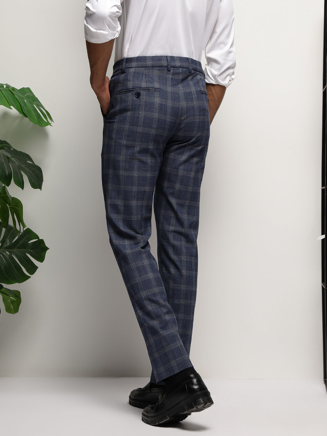 MoveLite™ Checked Trousers in Indigo