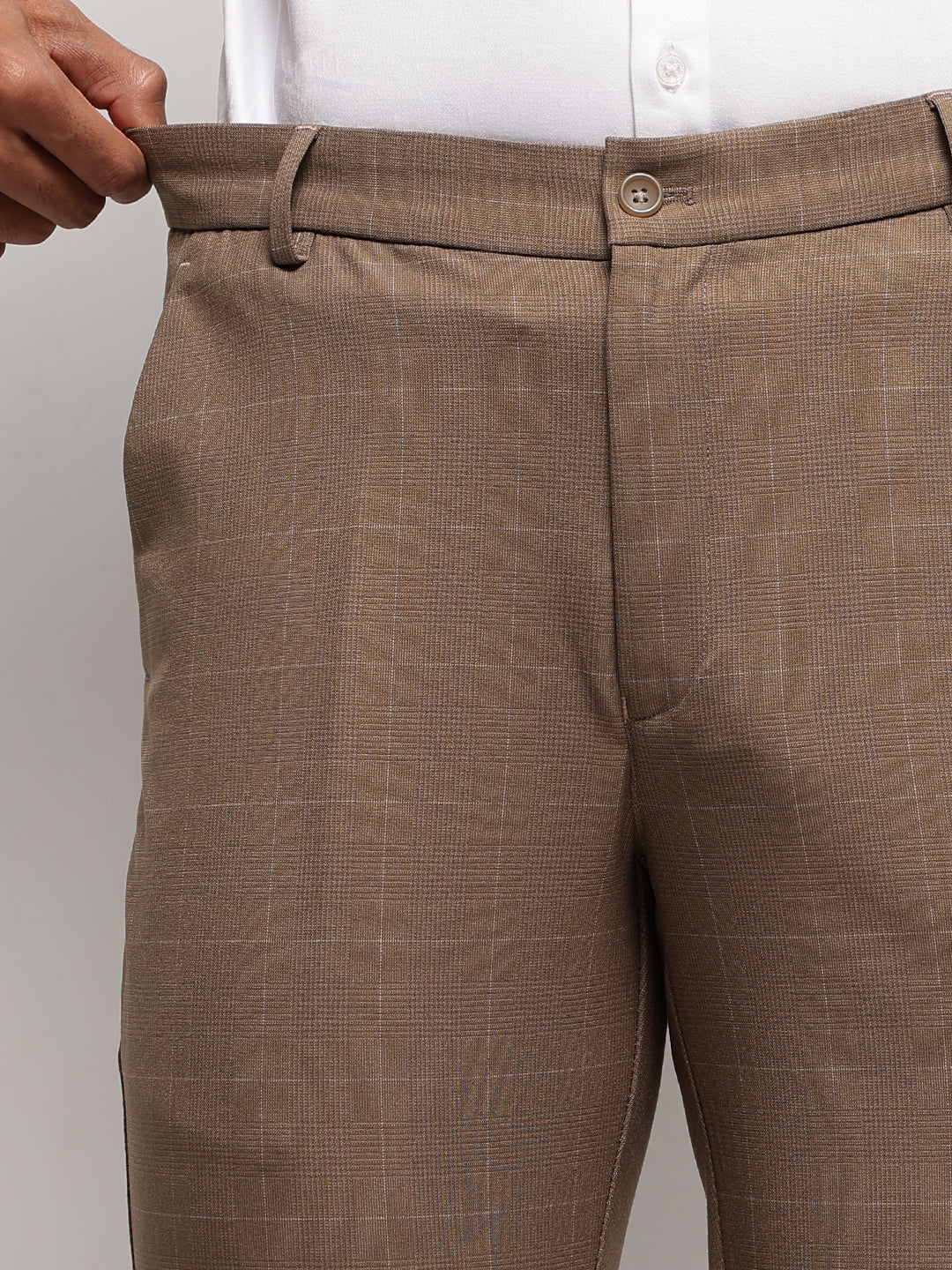 MoveLite™ Checked Trousers in Brown