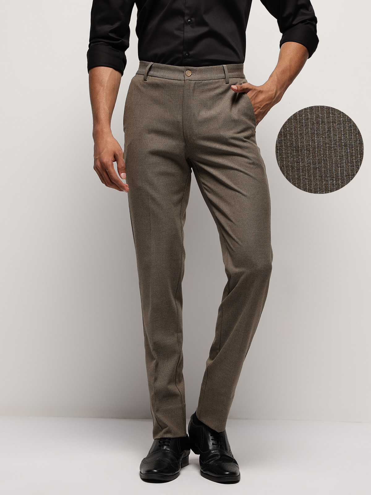 MoveLite™ Striped Trousers in Hardwood