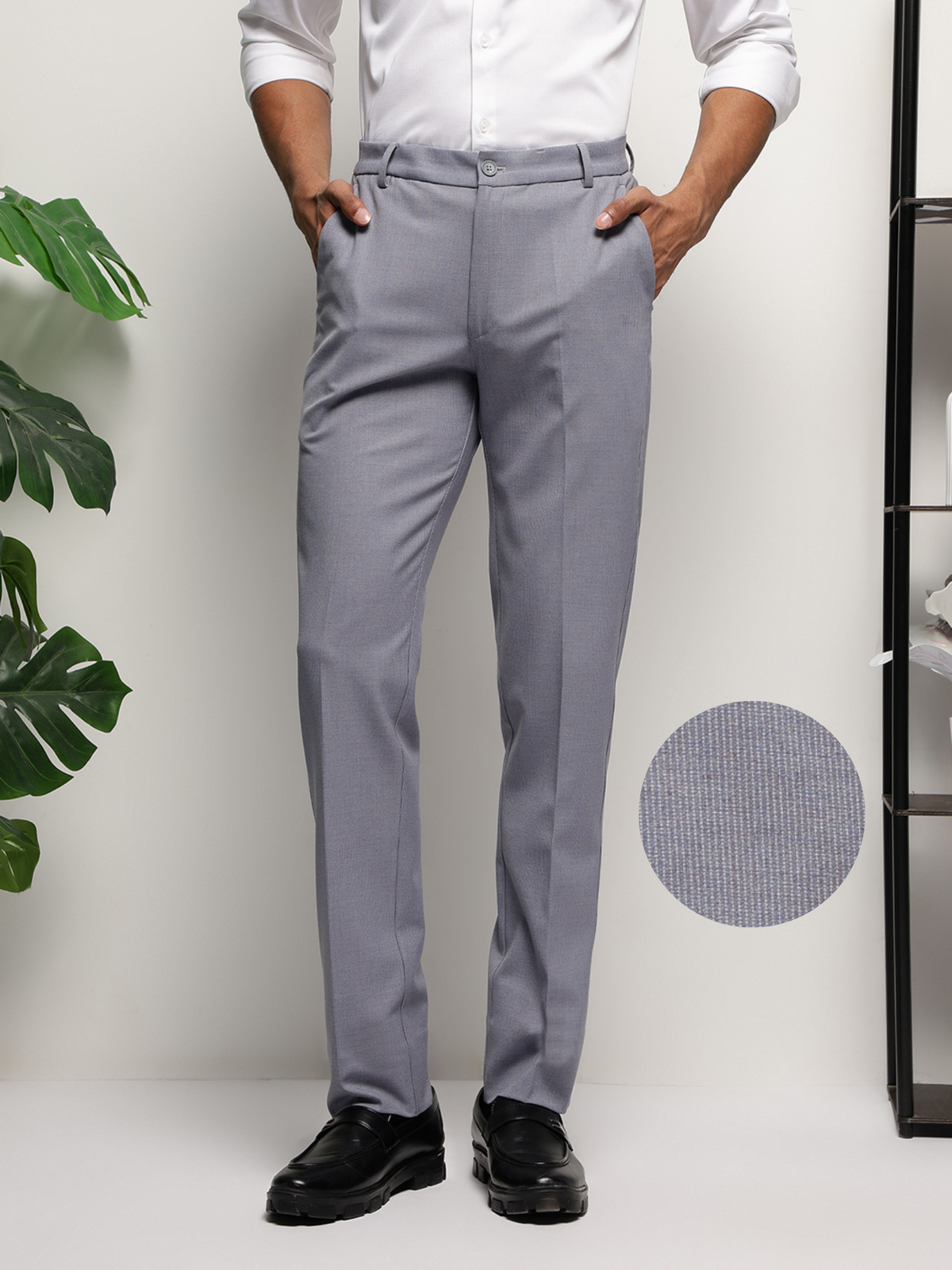 MoveLite™ Striped Trousers in Slate Blue