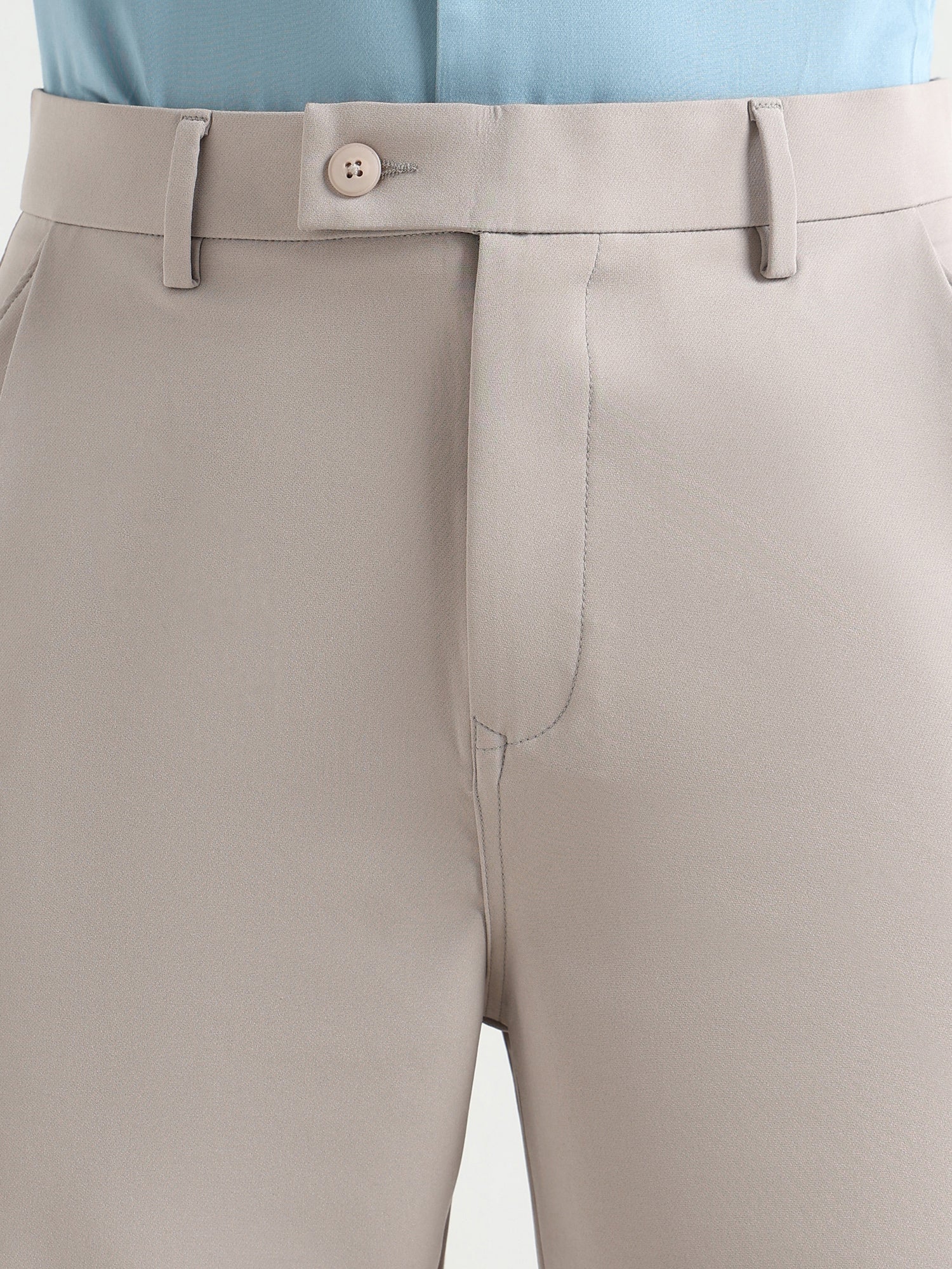 Japanese Poly-Lycra Pleated Wide Leg Trousers in Grey
