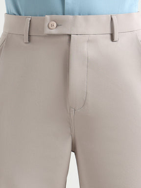Japanese Poly-Lycra Pleated Wide Leg Trousers in Grey