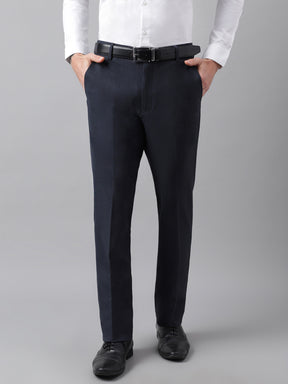 Formal 4 way Stretch Trousers in Mel Blue- Slim Fit