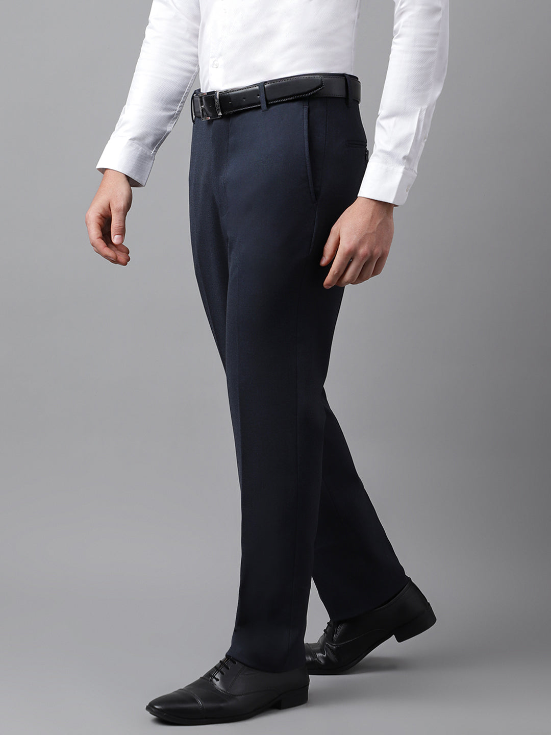 Formal 4 way Stretch Trousers in Mel Blue- Slim Fit