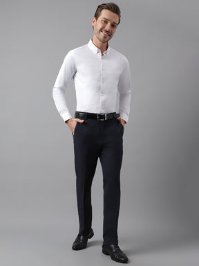 Formal 4 way Stretch Trousers in Mel Blue- Slim Fit