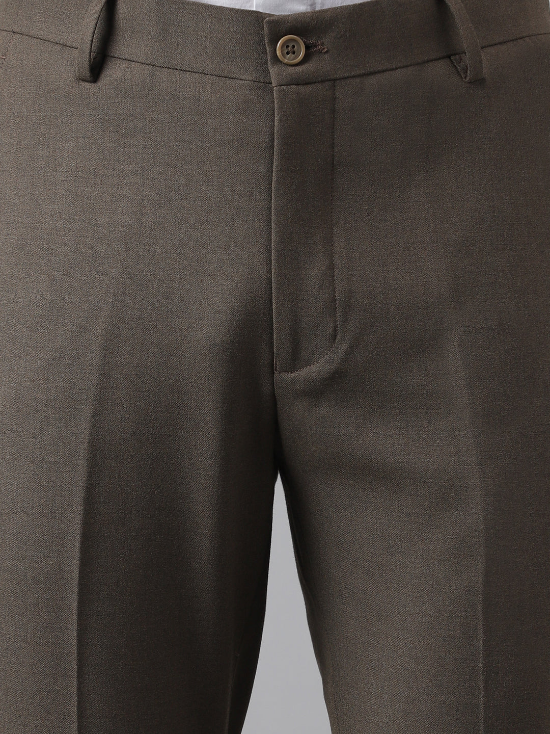 4-Way Stretch Formal Trousers in Oak Brown - Slim Fit
