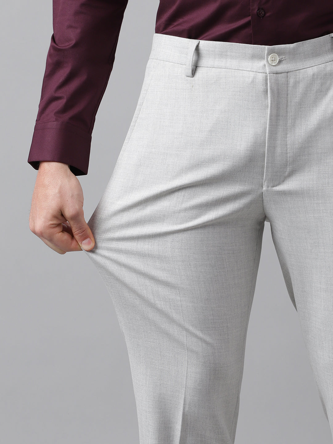 4-Way Stretch Formal Trousers in Lunar Grey - Slim Fit