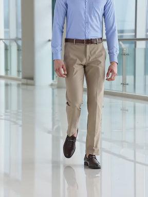 Bird Eye Textured Cotton Rich Formal Shirt in Blue