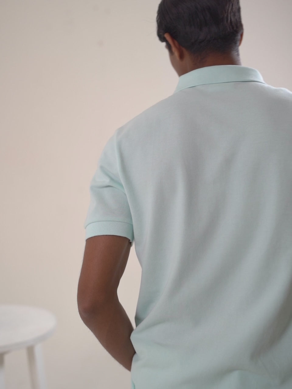 Organic Cotton Polo in Ice Blue