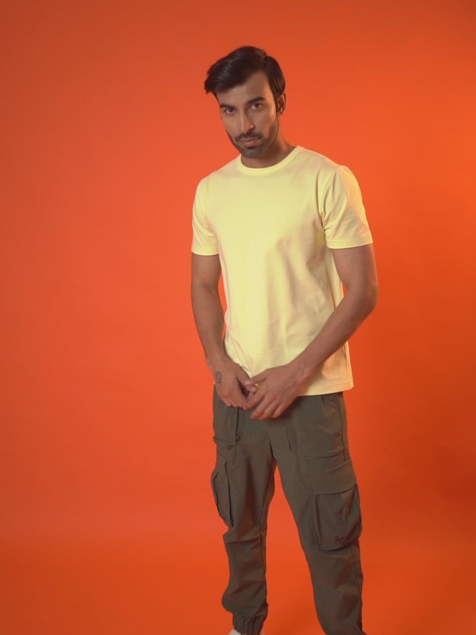 4-Way Stretch T-Shirt in Lemon Yellow