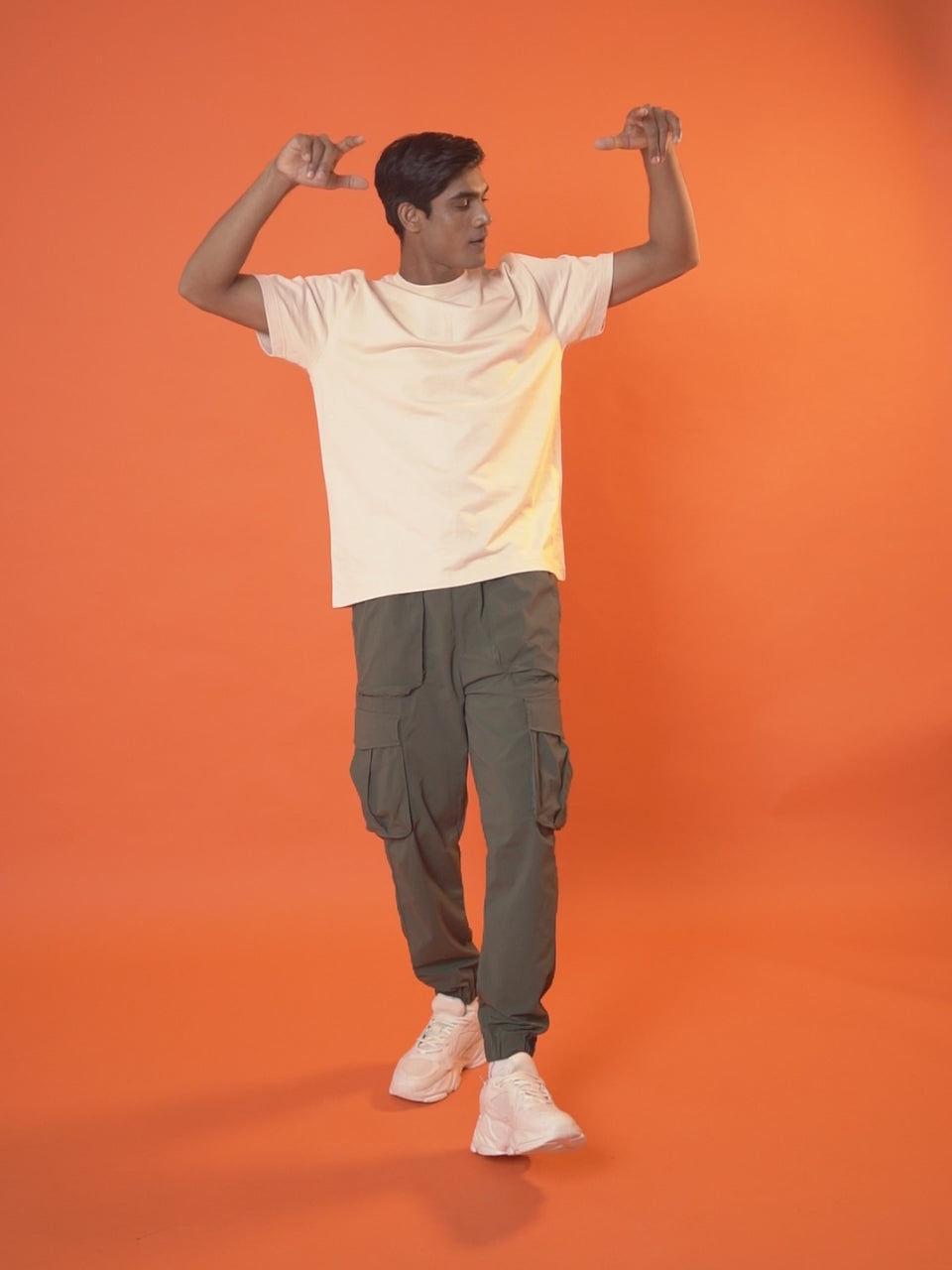 Oversized Round Neck T-Shirt in Cream