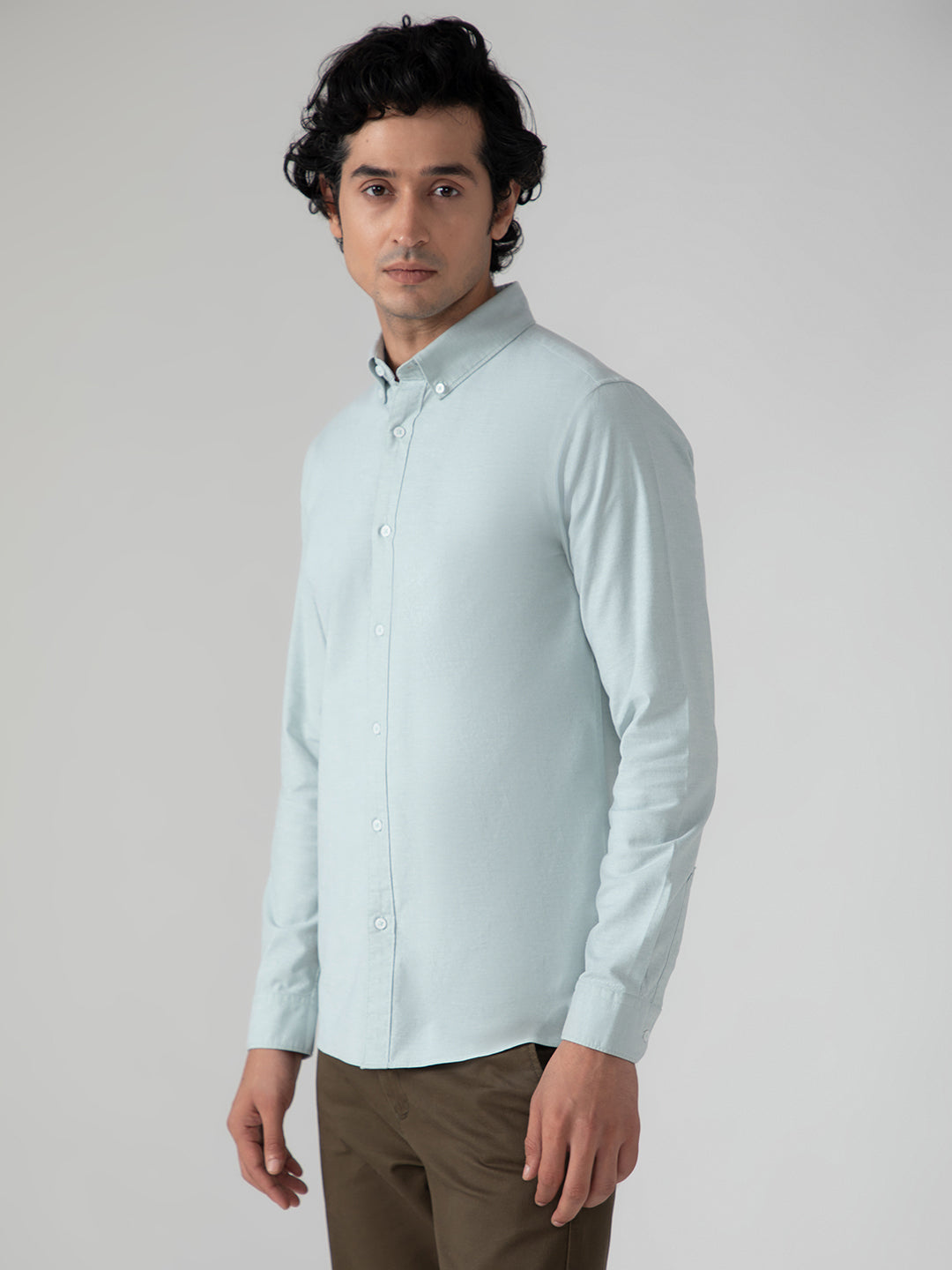 Yarn Dyed Oxford Shirt in Mint Green- Slim Fit