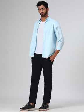 Organic Cotton Stretch Chino in Navy Blue- Slim Fit