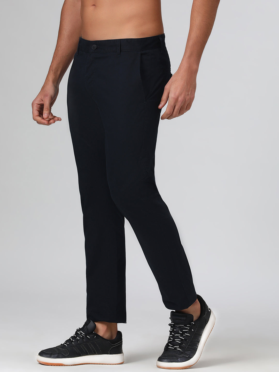 Organic Cotton Stretch Chino in Navy Blue- Slim Fit